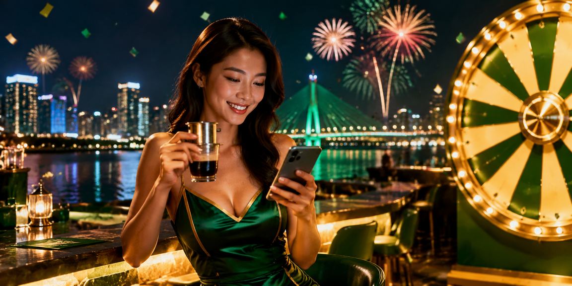 Người dùng tại Đà Nẵng ngồi cà phê kiểm tra kèo thể thao buổi sáng trên điện thoại